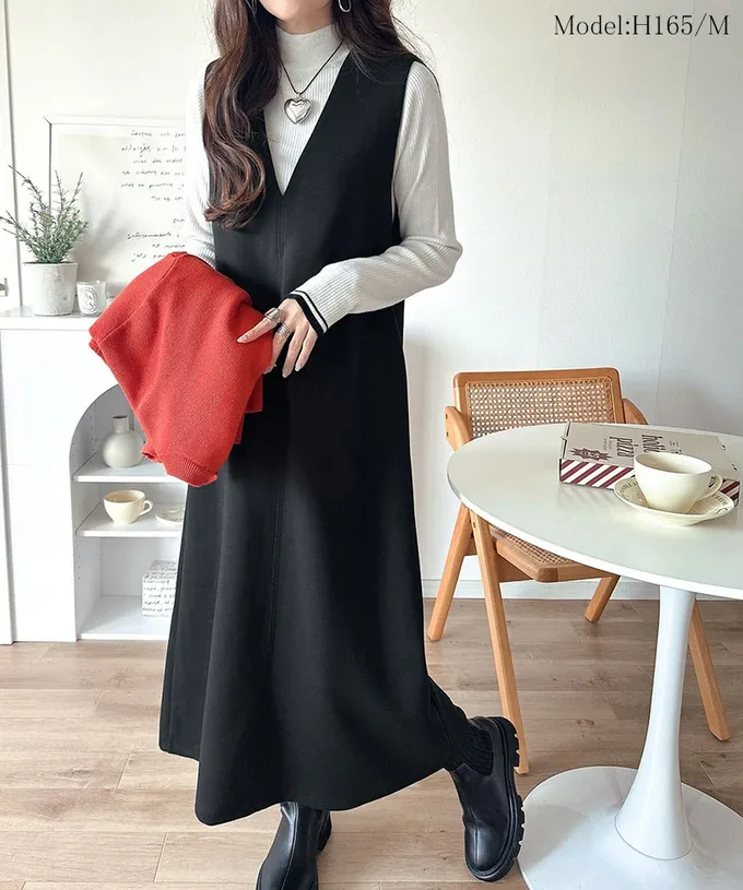 日本 Classical Elf - 前後2way率性拉鍊時尚背心裙-淺杏