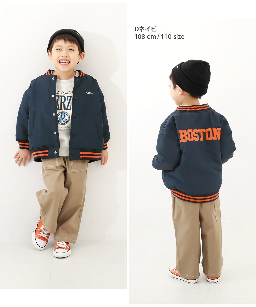 日本 devirock - 條紋配色帥氣棒球外套-藍紫x黃