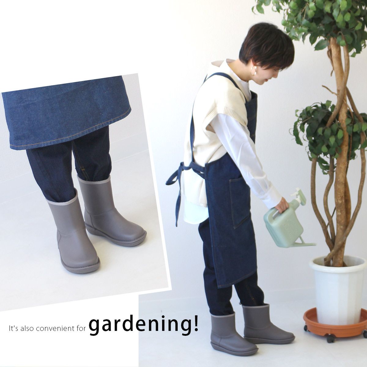 日本服飾代購 - 日本製大人雨鞋-灰色