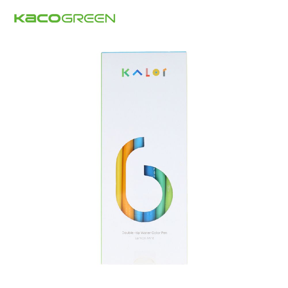 kaco - KALOR綺采6色可水洗雙頭柔繪筆-檸汽薄荷
