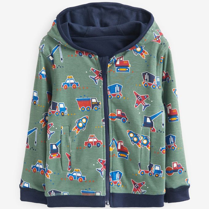 英國 JoJo Maman BeBe - 幼/兒童雙面穿100%純棉保暖連帽外套-施工現場