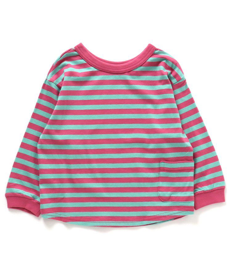 日本 BREEZE - 正反OK！圓領印花長袖上衣-棋盤格-彩色