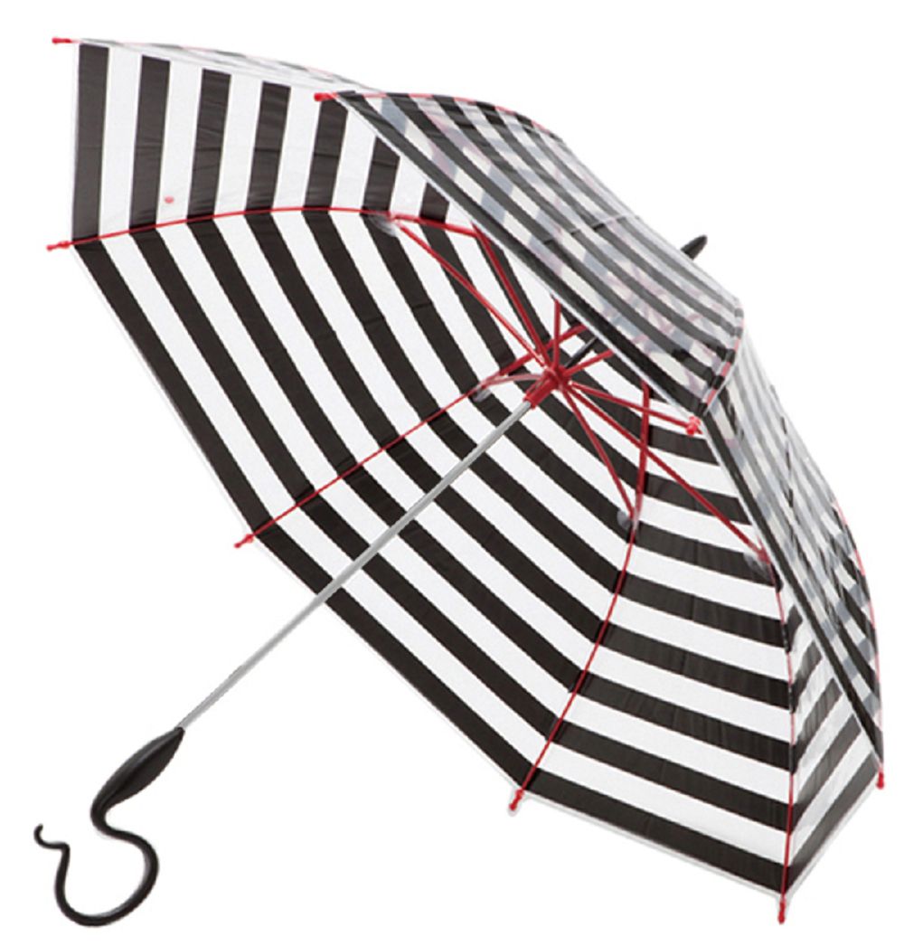 日本Caetla - Evereon可替換式環保輕量傘-時尚條紋-黑