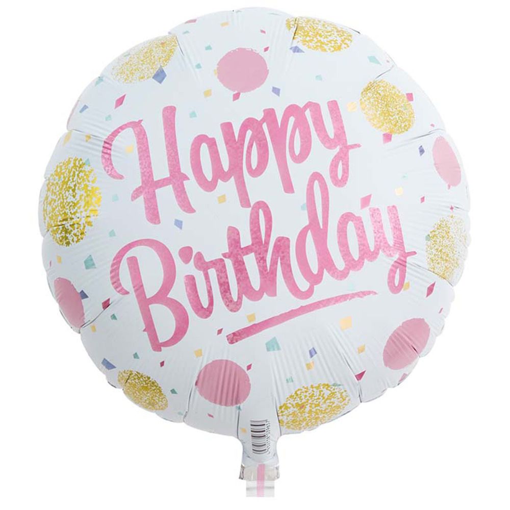 akachan honpo - 生日快樂氣球-粉紅字-約8公升、數量：1個、適用年齡：3歲以上