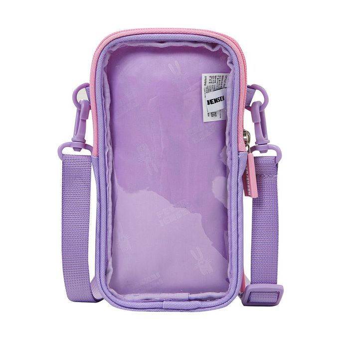 韓國 PETER JENSEN - 愛心獨角獸多夾層輕便斜背包-粉X紫 (10x18.5x4cm)