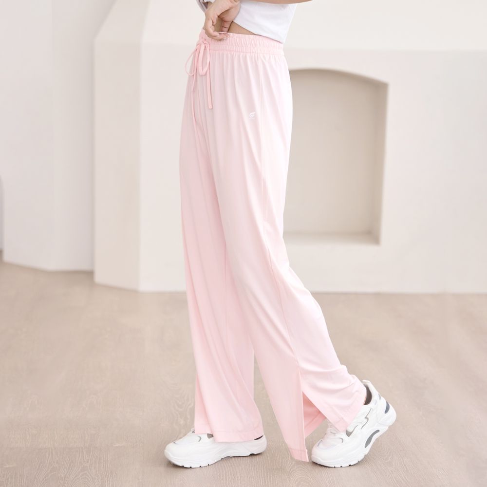 涼感防曬冰絲寬褲-櫻花粉