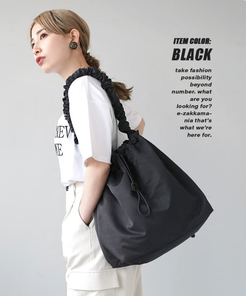 日本 zootie - [撥水加工] 可愛抽繩泡泡大容量肩背包-磚紅橘