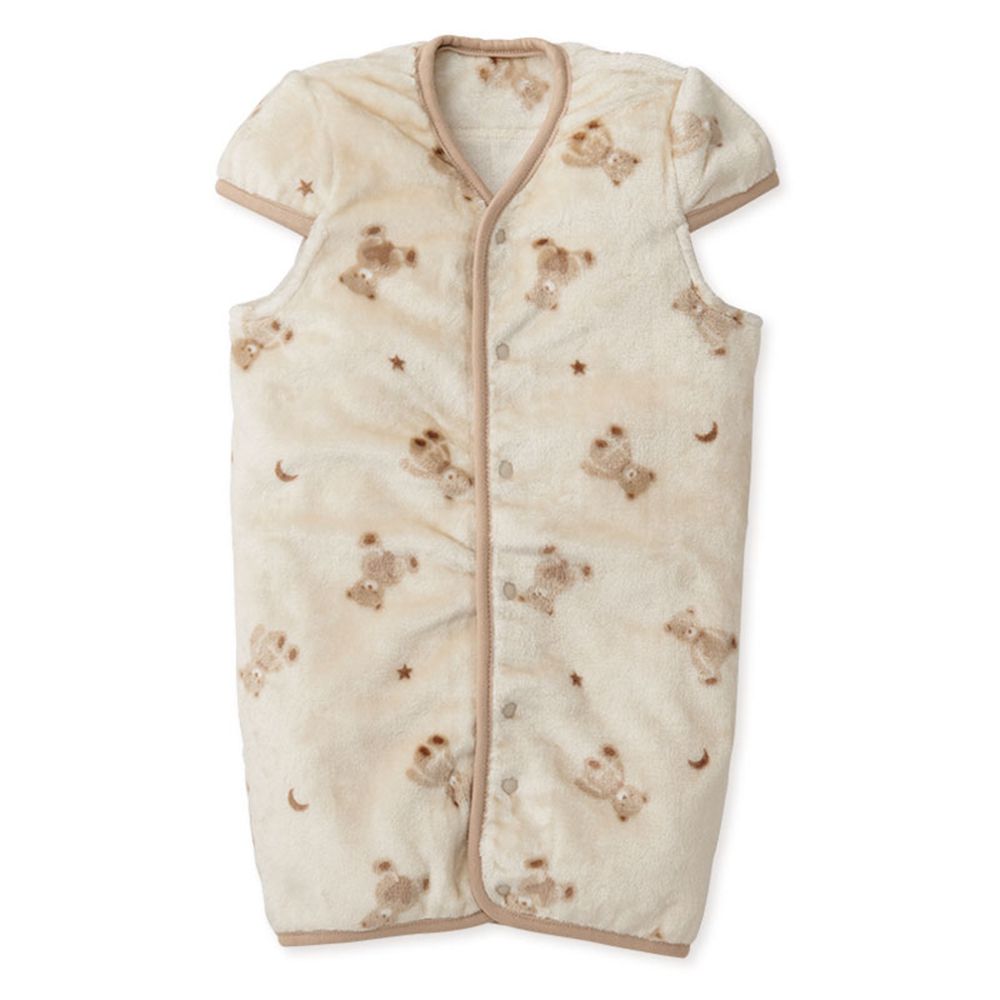 柔軟舒適2WAY防踢被-熊-淺卡其色