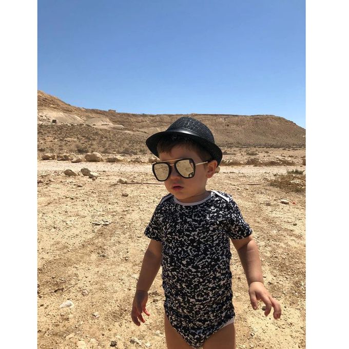 英國 SLEEP NO MORE - 100% 有機棉短袖包屁衣-黑白雜訊