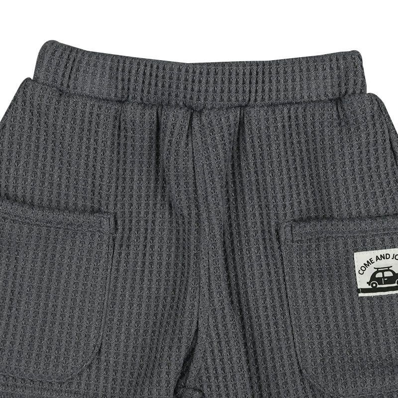 akachan honpo - 短褲 華夫格-深灰色