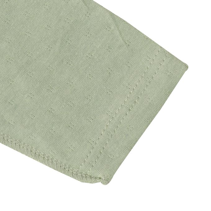 akachan honpo - 長袖圓領上衣2件組-蓬鬆棉 直升機&新幹線-綠色