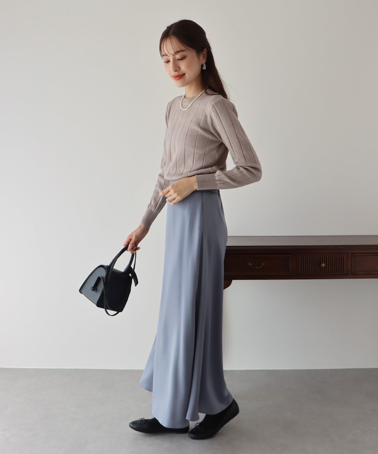 日本 BLUE EAST - 圓領粗羅紋針織上衣-紅