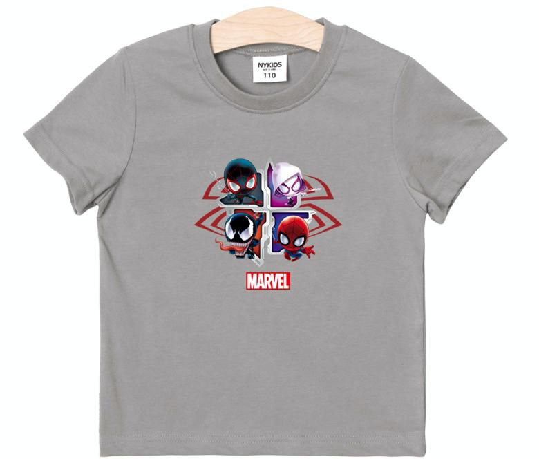 (韓製)正版復仇者聯盟 - 反光純棉T-蜘蛛人家族-黑