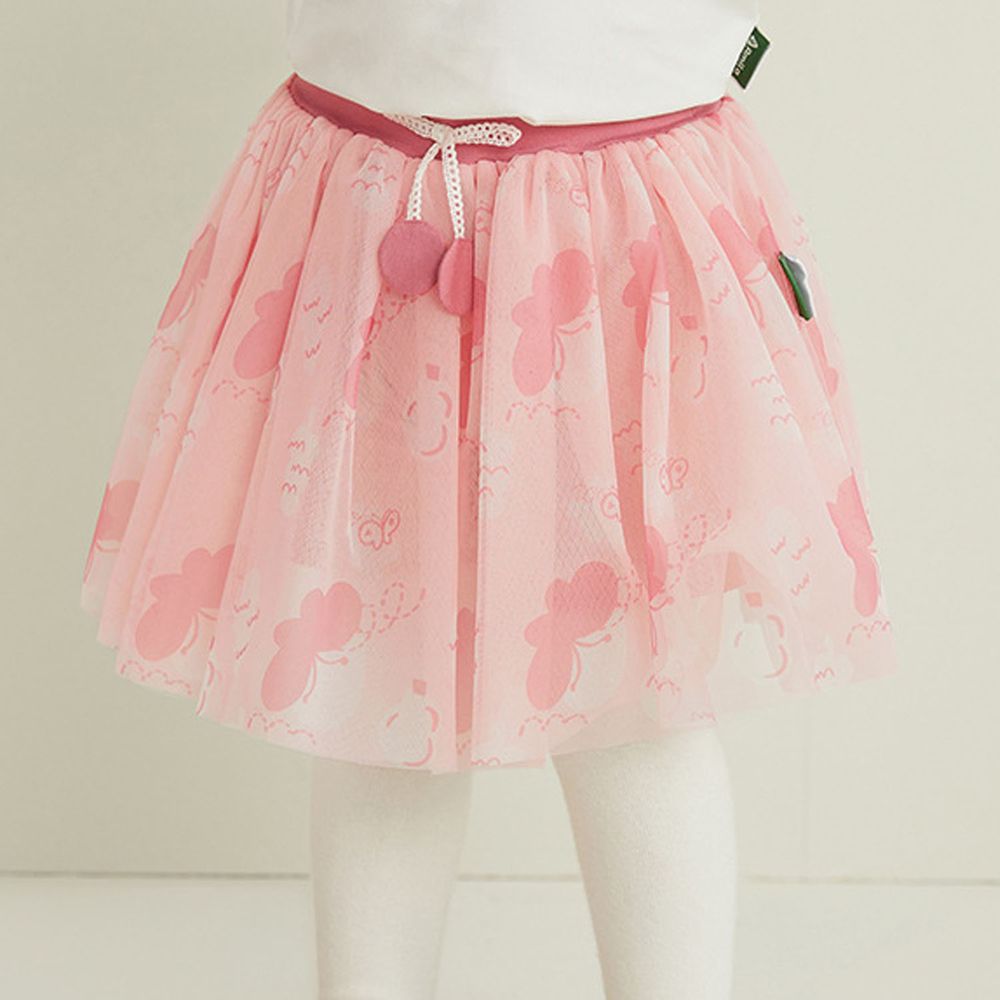 蝴蝶網紗裙-粉色