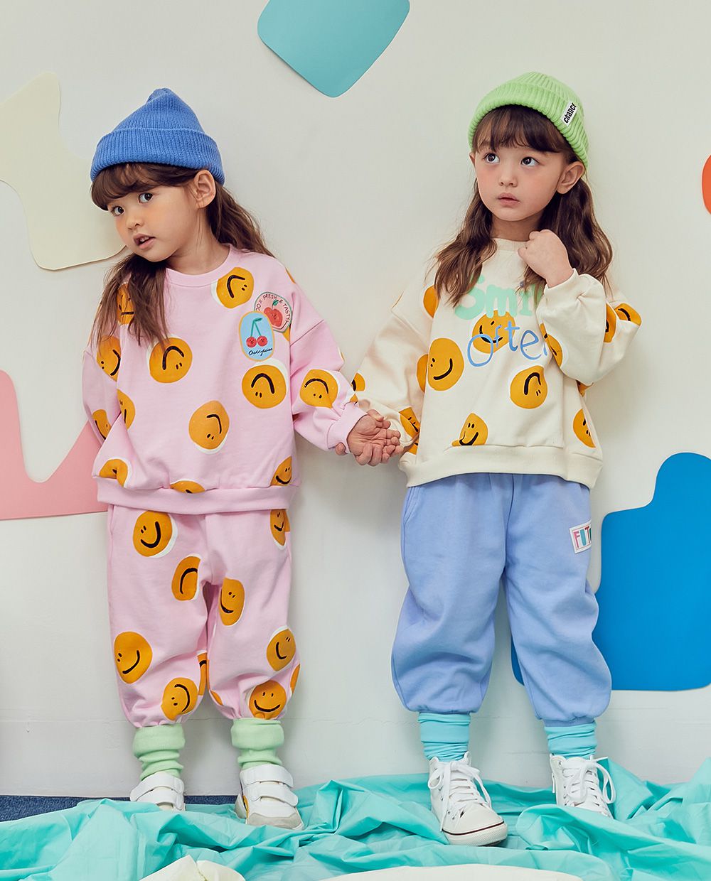 韓國 MINIATURE - 休閒縮口褲-藍