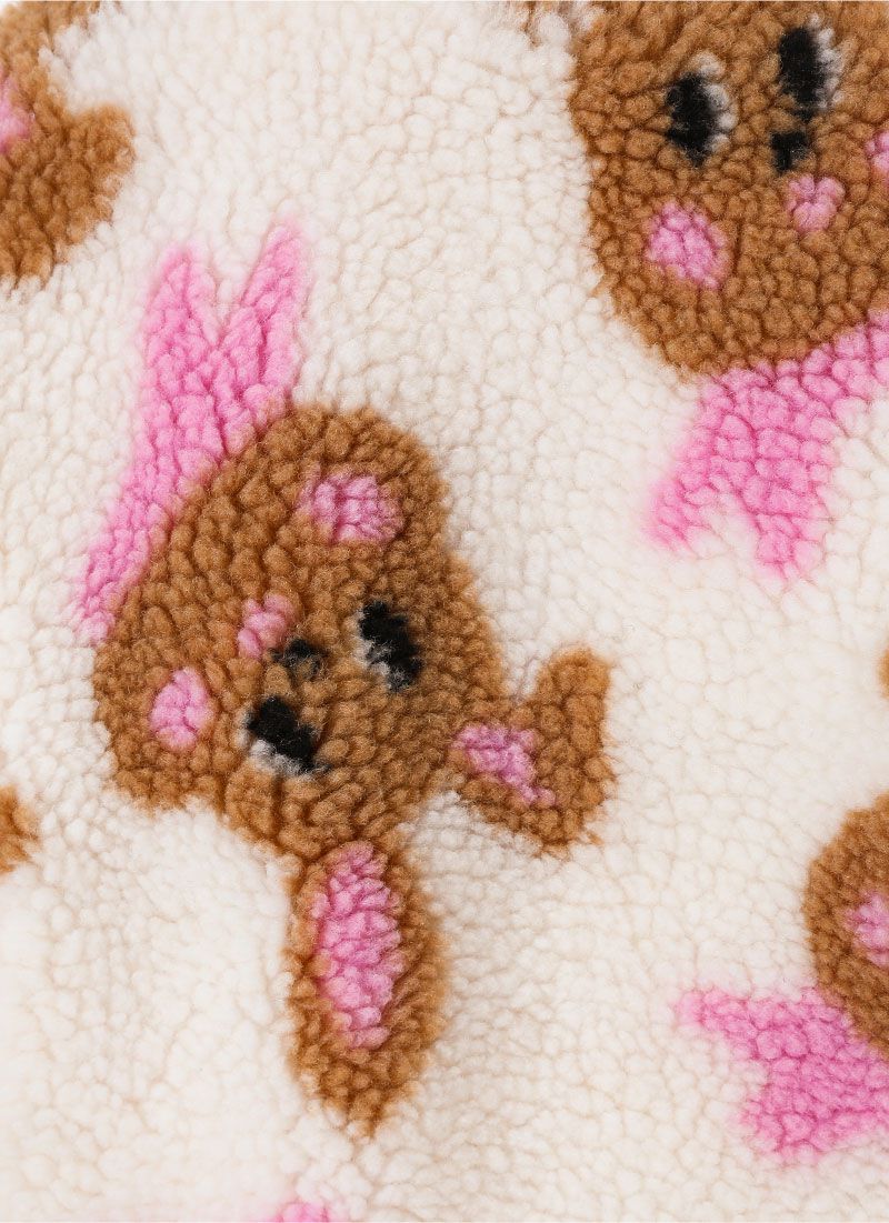 韓國 OZKIZ - 保暖毛絨絎縫內裡棒球外套-咖啡兔