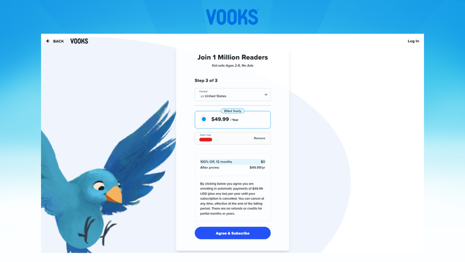 Vooks英語動畫電子書圖書館 - 12個月優惠方案