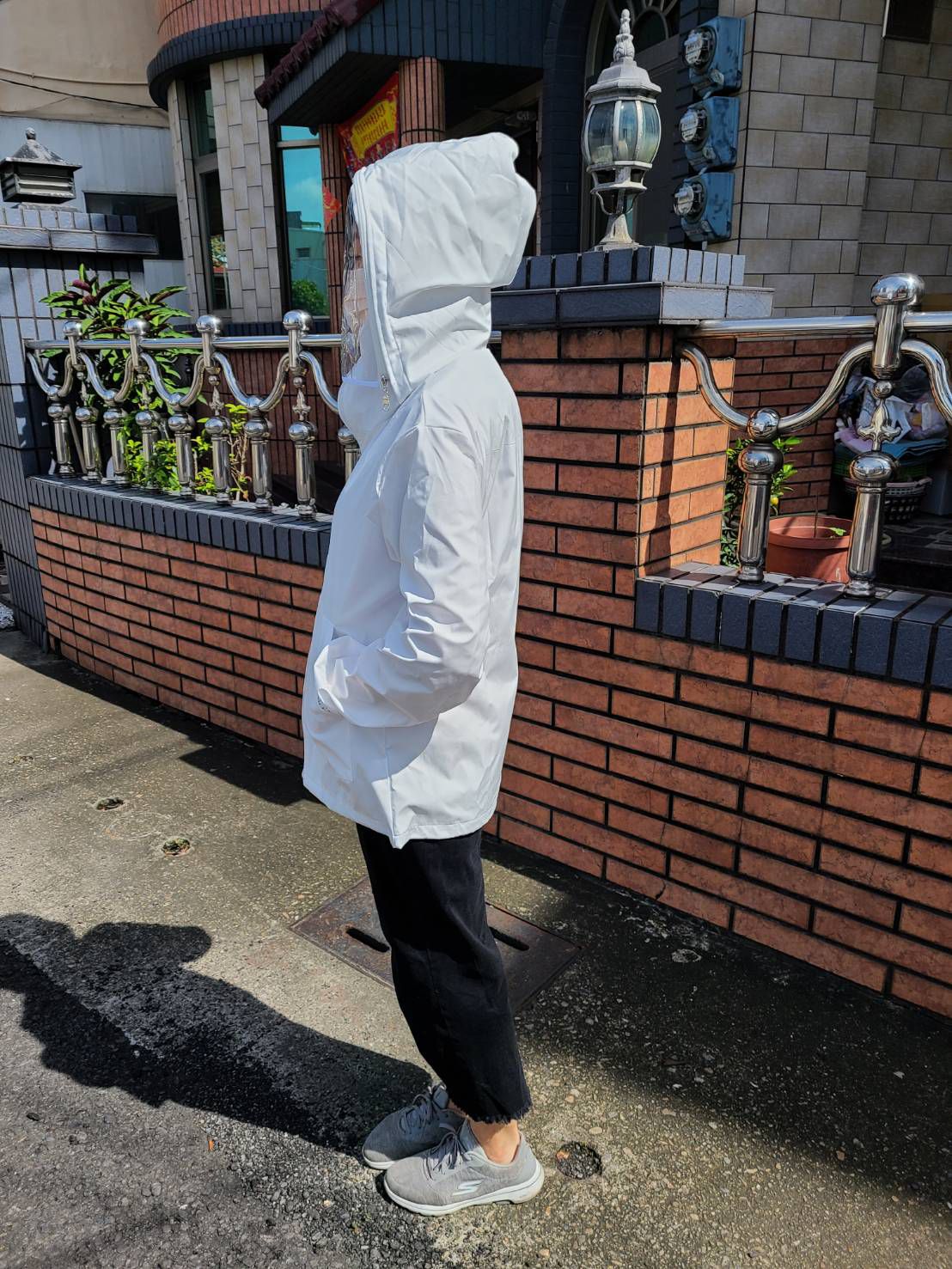 防風連帽外套(面罩可拆)-防水升級款-黑色-(非醫療用品)