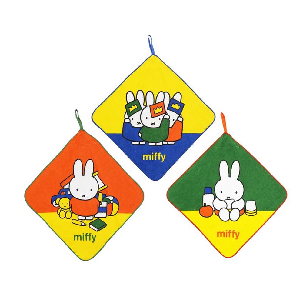 日本千趣會 - 抗菌防臭加工擦手巾/手帕3件組-米飛兔 (28×28cm)