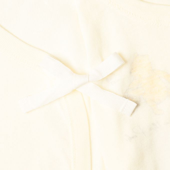 akachan honpo - 長袖新生兒內衣4件組-按扣款 復古小熊維尼-淺卡其色 (肚衣:50cm 蝴蝶裝:50~60cm)