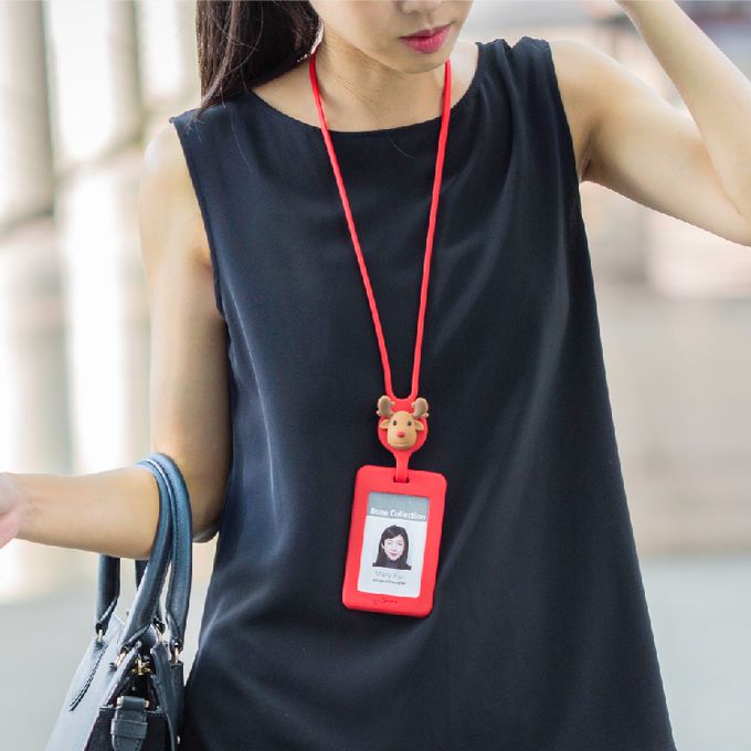 Bone 蹦克 - 頸掛開窗識別證套-伊布-咖啡色