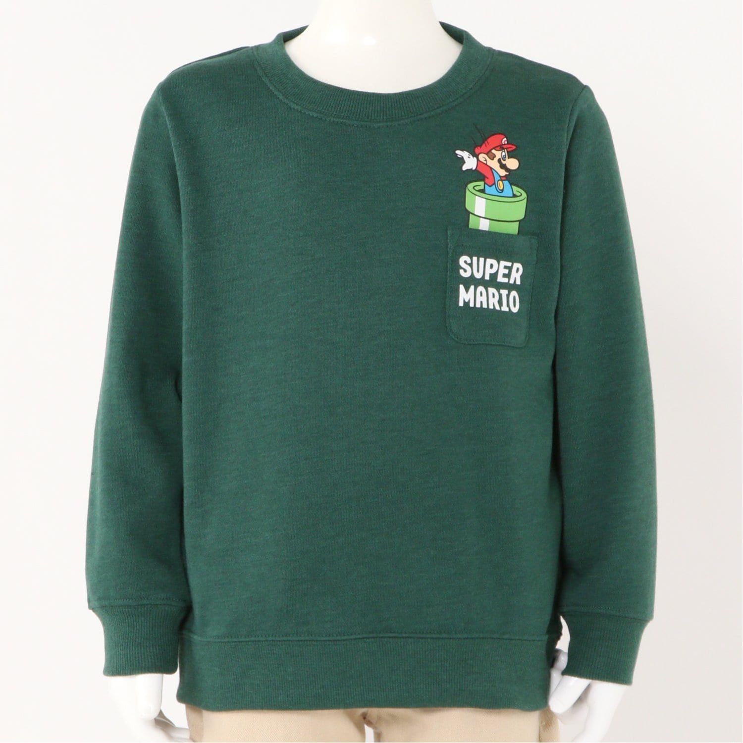 日本千趣會 - Nintendo系列 印花圓領長袖上衣-瑪利歐水管-簡約黑