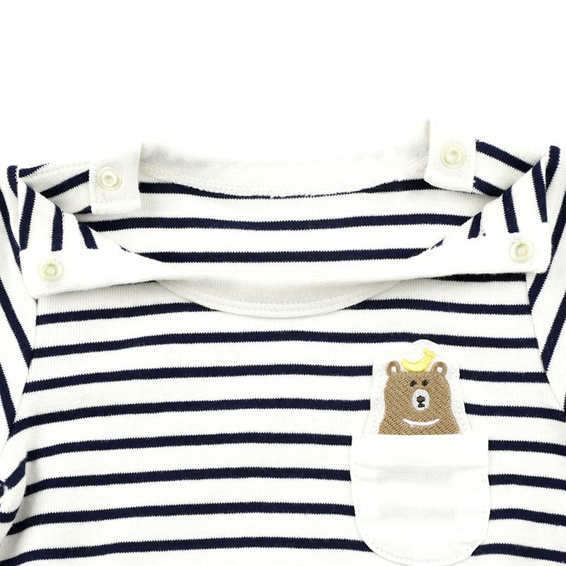 akachan honpo - 男短袖外出包屁衣-象牙白色