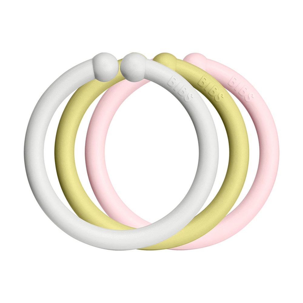 丹麥BIBS - Loops萬用扣環-白綠粉色系-12入