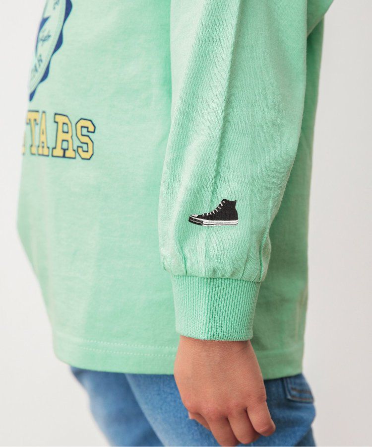 日本 BREEZE - CONVERSE聯名 印花長袖上衣-粉紅