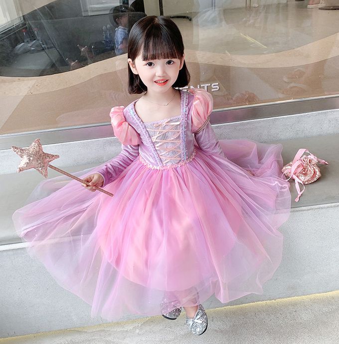 魔法公主長袖洋裝-紫色