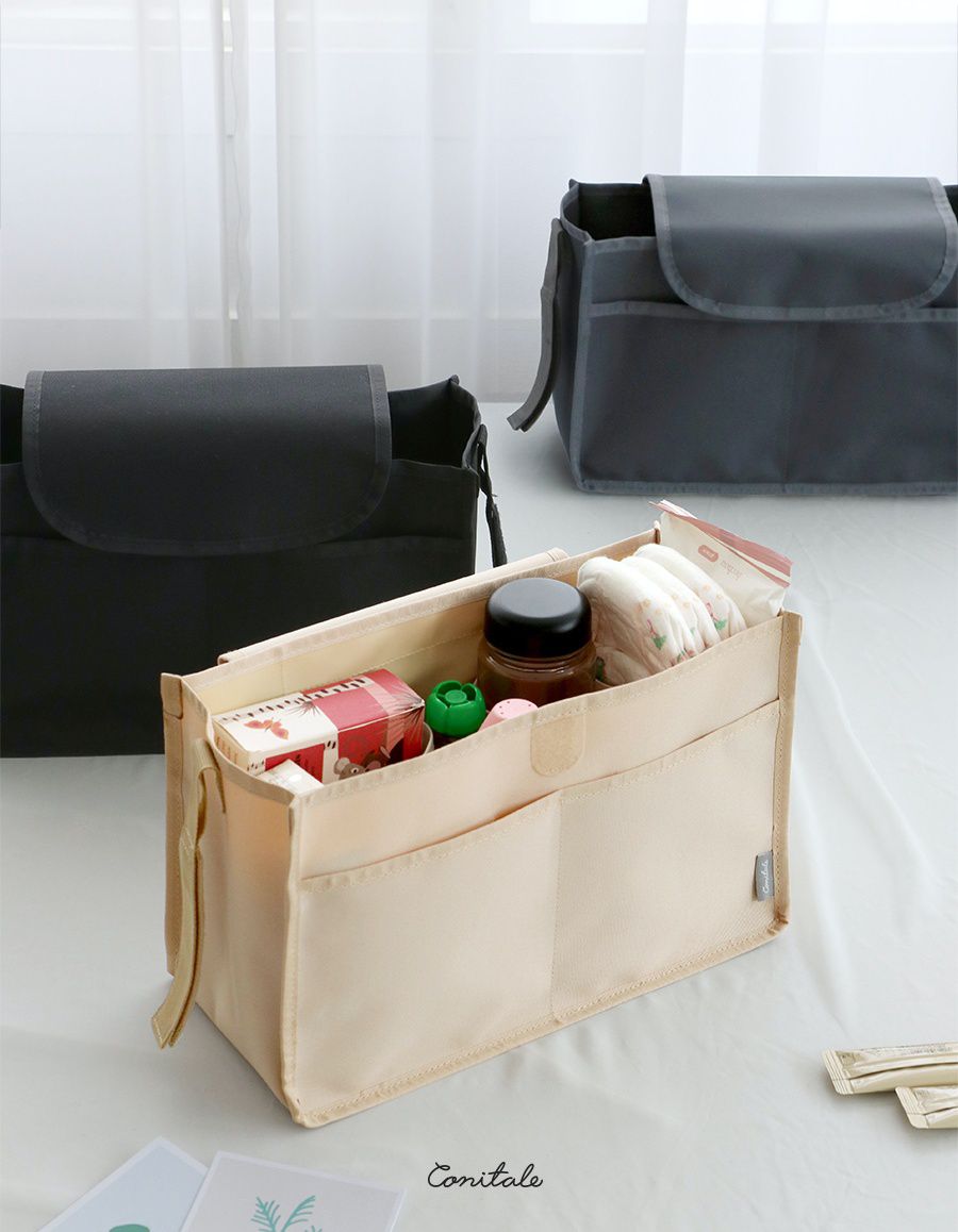 韓國 Conitale - 多功能包中包/推車置物袋-杏 (ＸＬ[38X23X15cm])