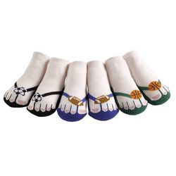 美國 Jazzy Toes - 時尚造型棉襪/止滑襪/假鞋襪/嬰兒襪_三入禮盒組-夾腳托/球類組