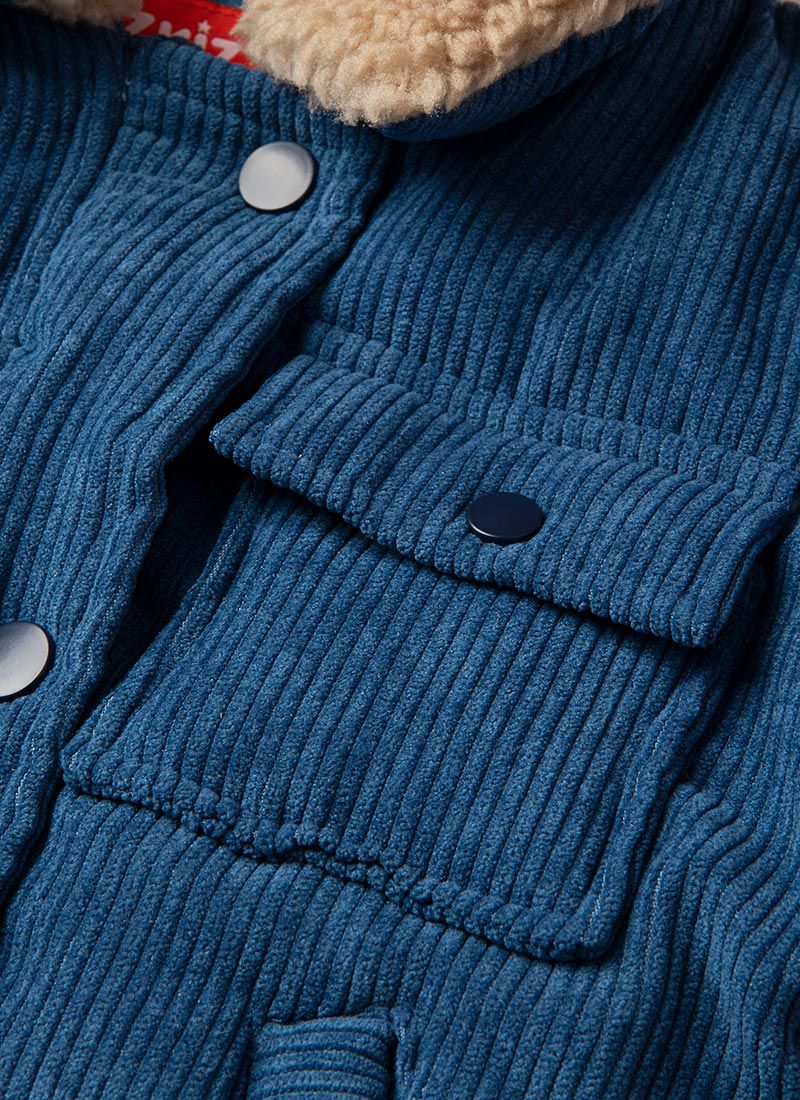 韓國 OZKIZ - (內鋪棉)燈芯絨縮袖口外套