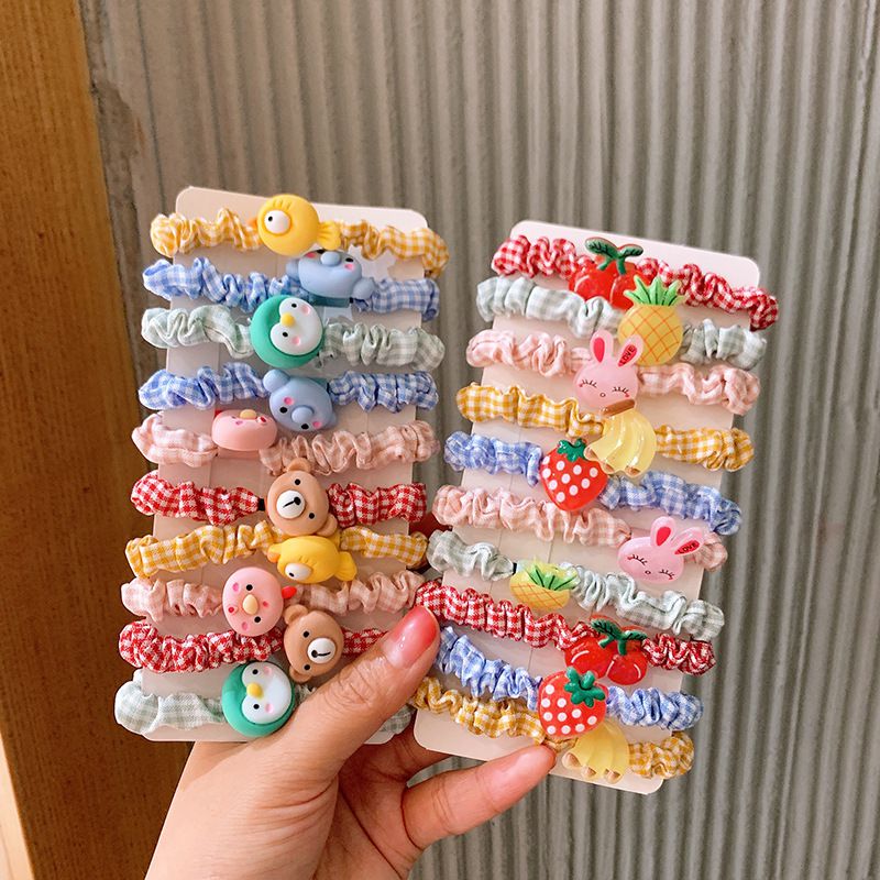 可愛彈性不傷髮大腸圈(10入組)-繽紛蜜蜂-不含紙卡