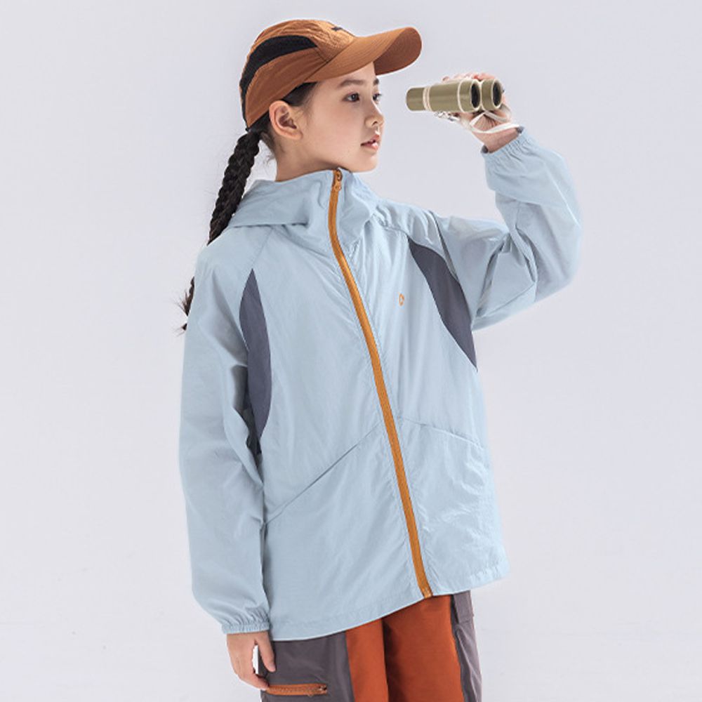 UPF50+原紗防曬連帽外套-4級防水-藍色