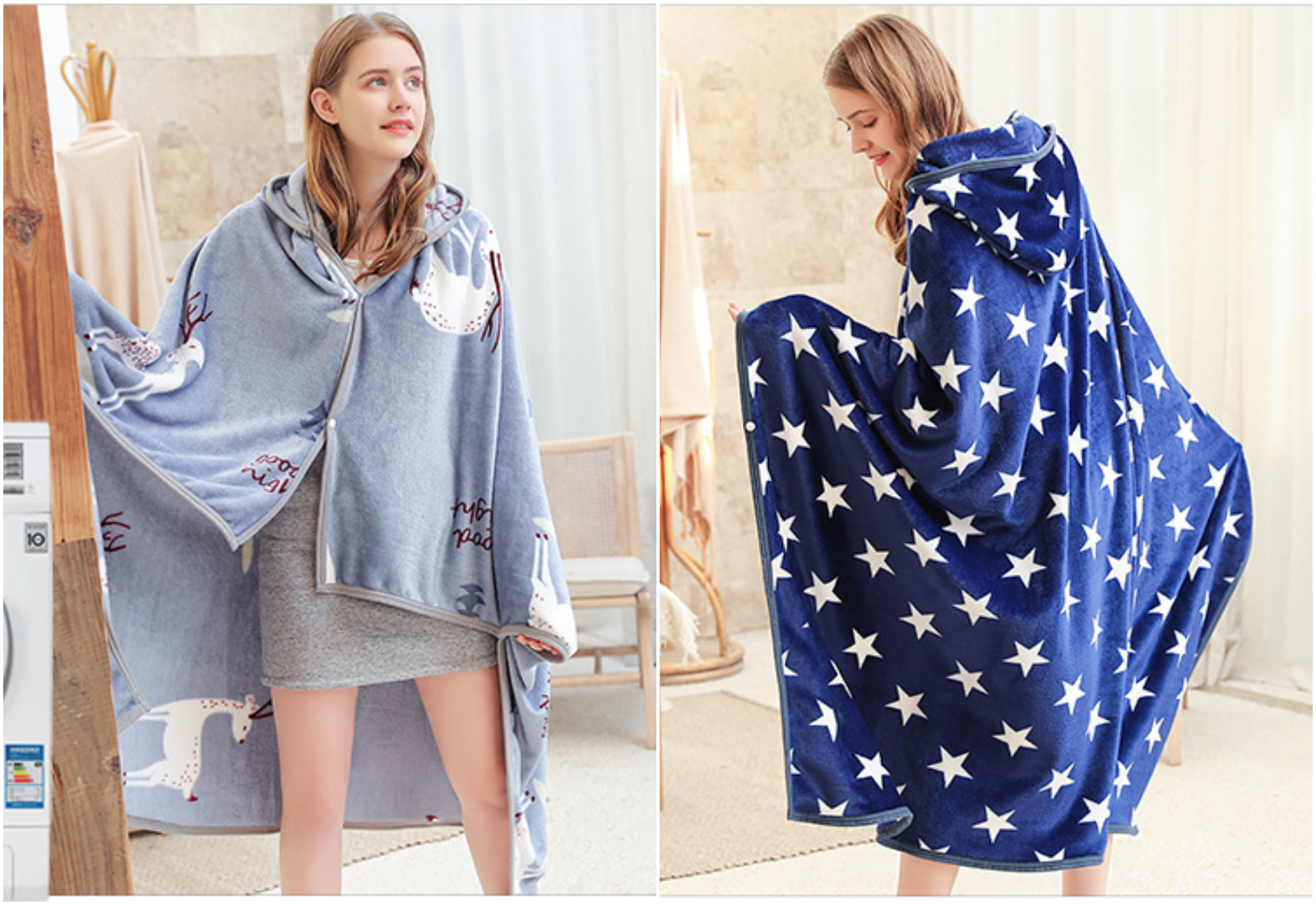 珊瑚絨質感披肩懶人毯｜披、蓋兩用，還能變化穿法親膚保暖❤