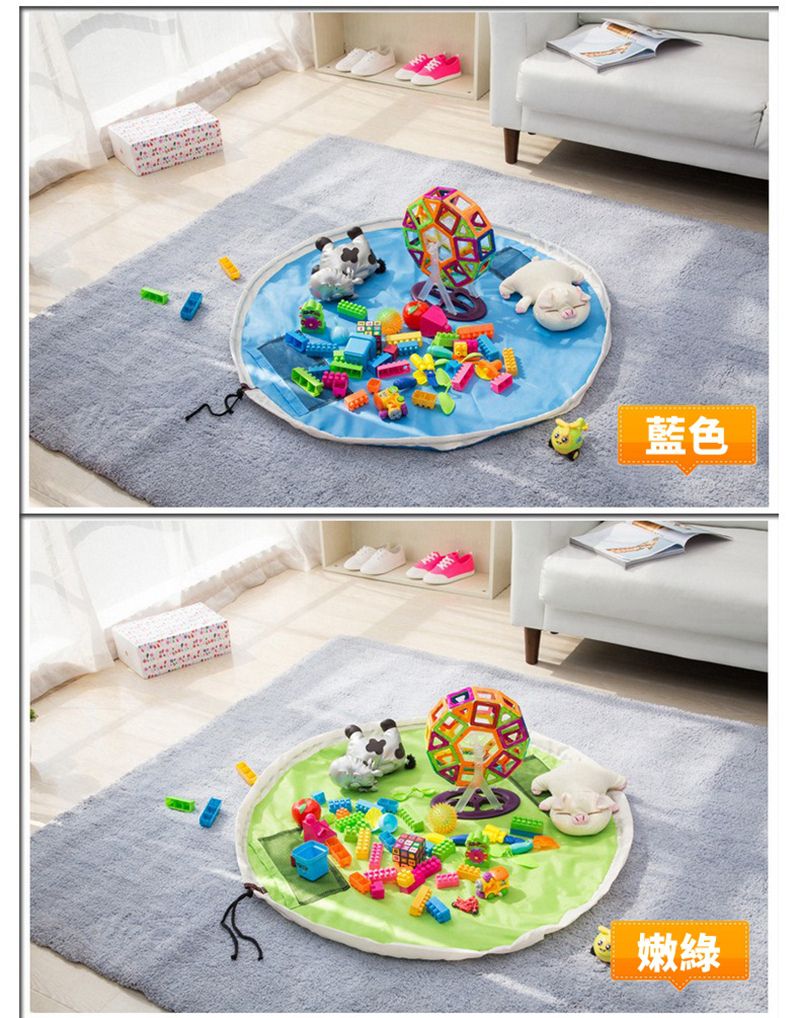 Vanibaby - 玩具收納袋 -防水/快速收納-橙色 (M號(直徑94cm ))