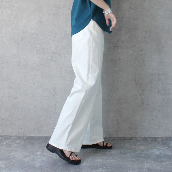 日本女裝代購 - Coolish 接觸涼感舒適快乾丹寧寬褲-靛藍