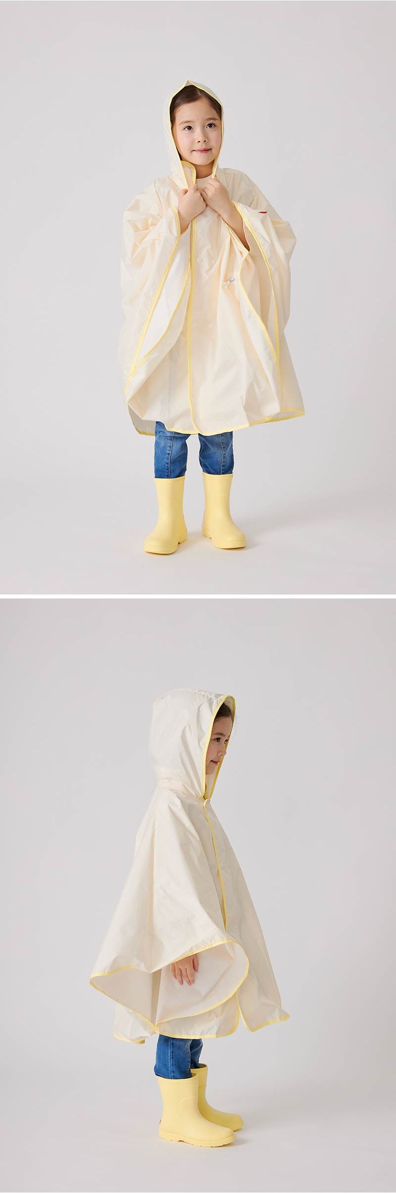 韓國 OZKIZ - 馬卡龍色兒童防風斗篷雨衣(可收納)-湖水綠