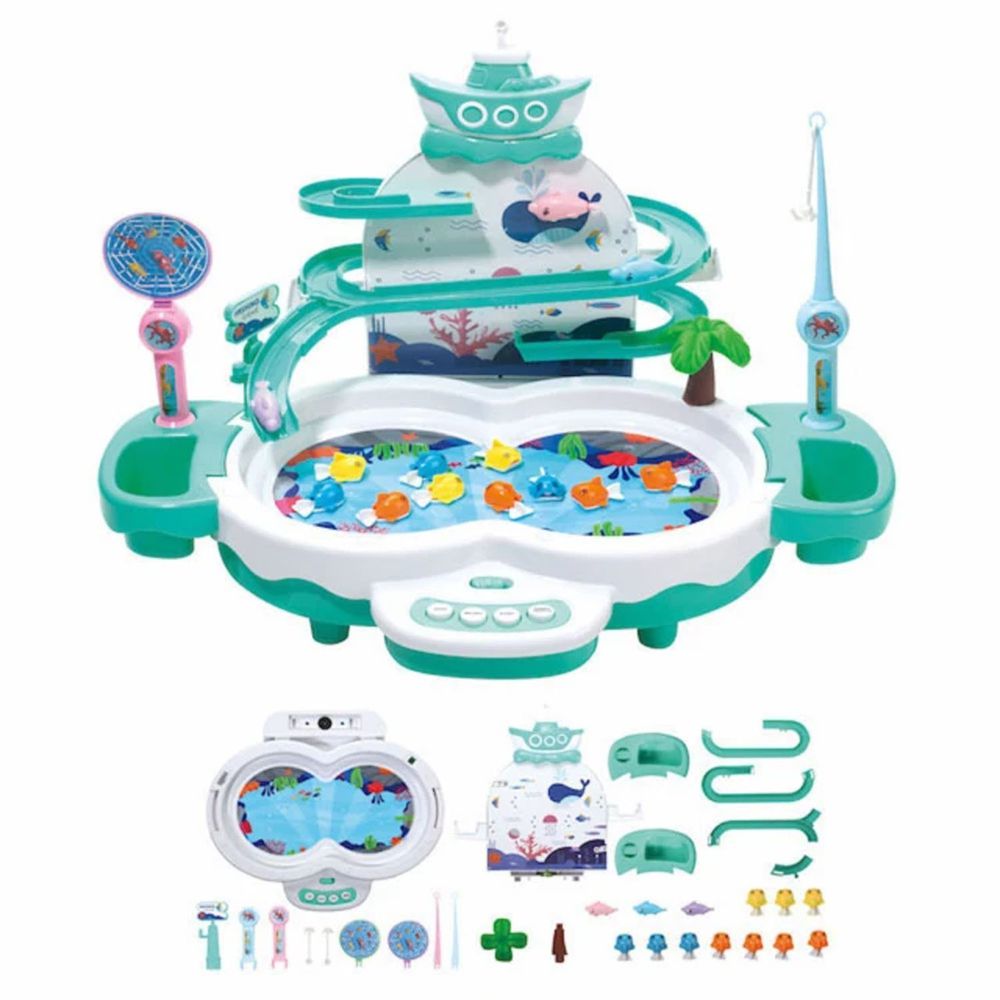 CuteStone - 兒童仿真電動釣魚套裝玩具20件組(福利品盒損出清)