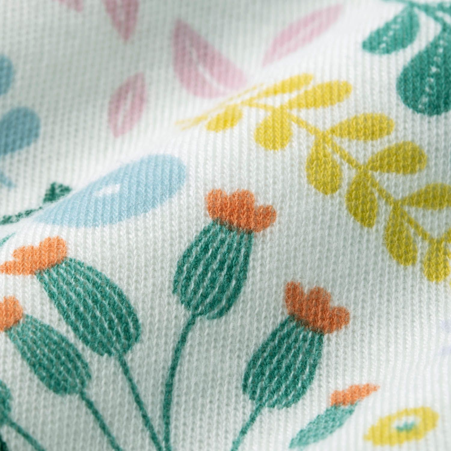 日本千趣會 - 純棉碎花及膝裙-果實花朵-白