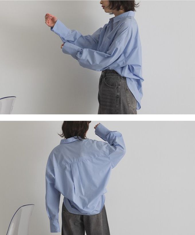 日本 ELENCARE DUE - 男友風寬鬆率性感長袖襯衫-白