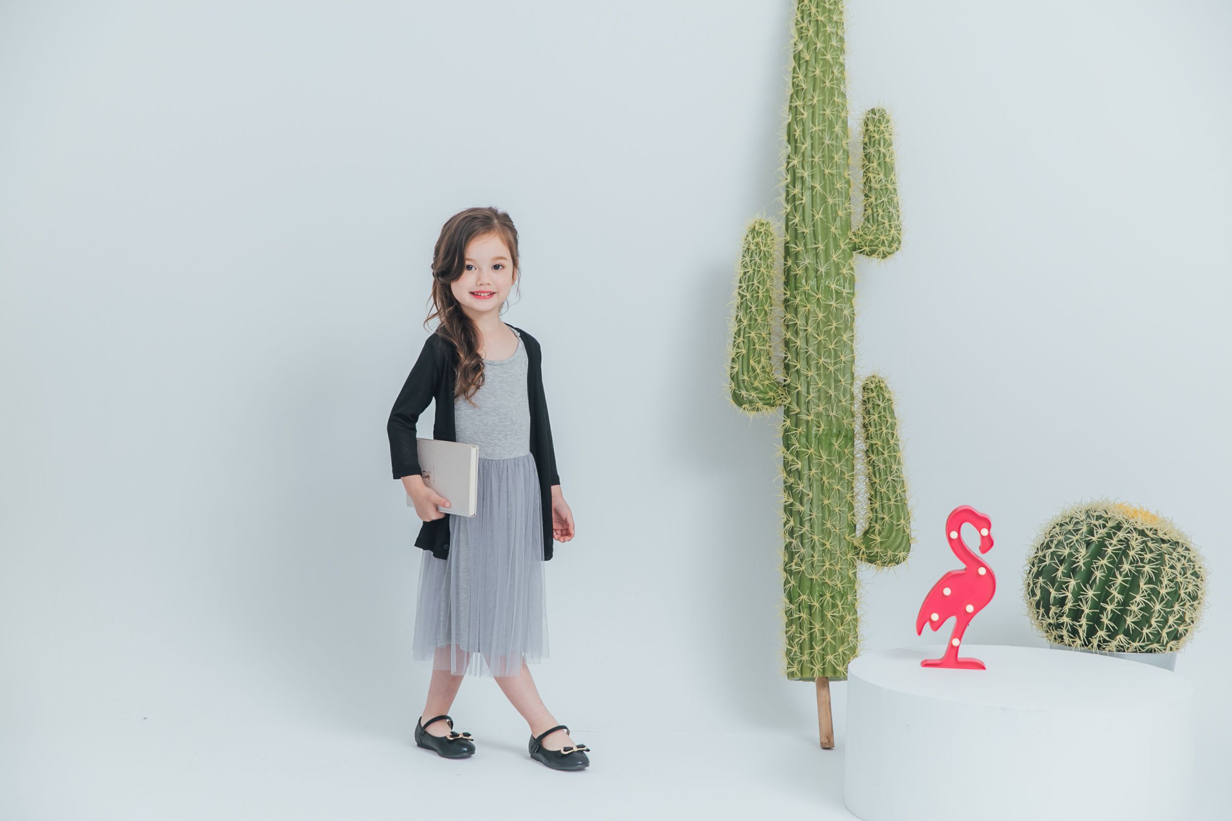 Peachy - 北鼻款*獨家訂製綿柔連身紗裙-細肩帶連身款-溫柔灰