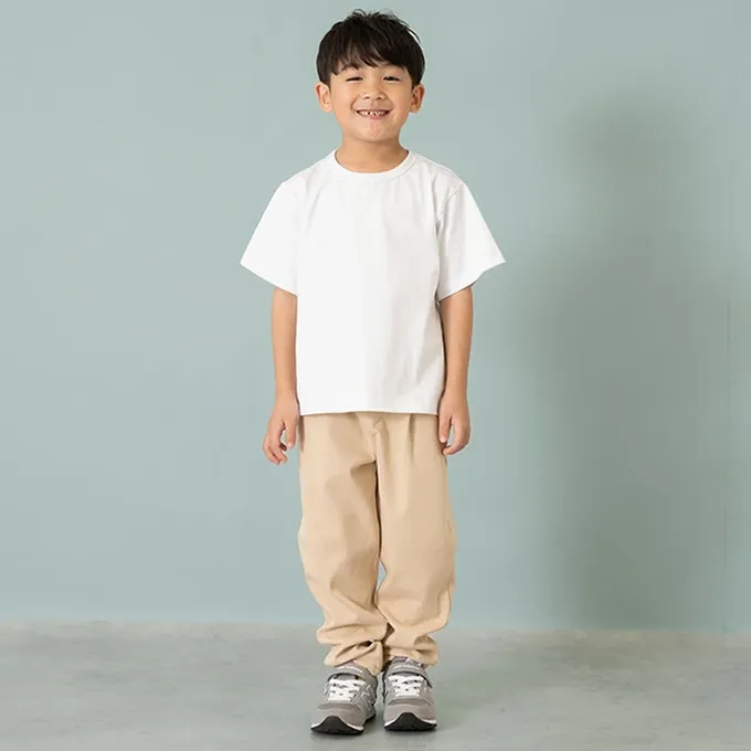 日本 petit main - 100%棉 清新印花短袖上衣-向日葵-鮭魚粉