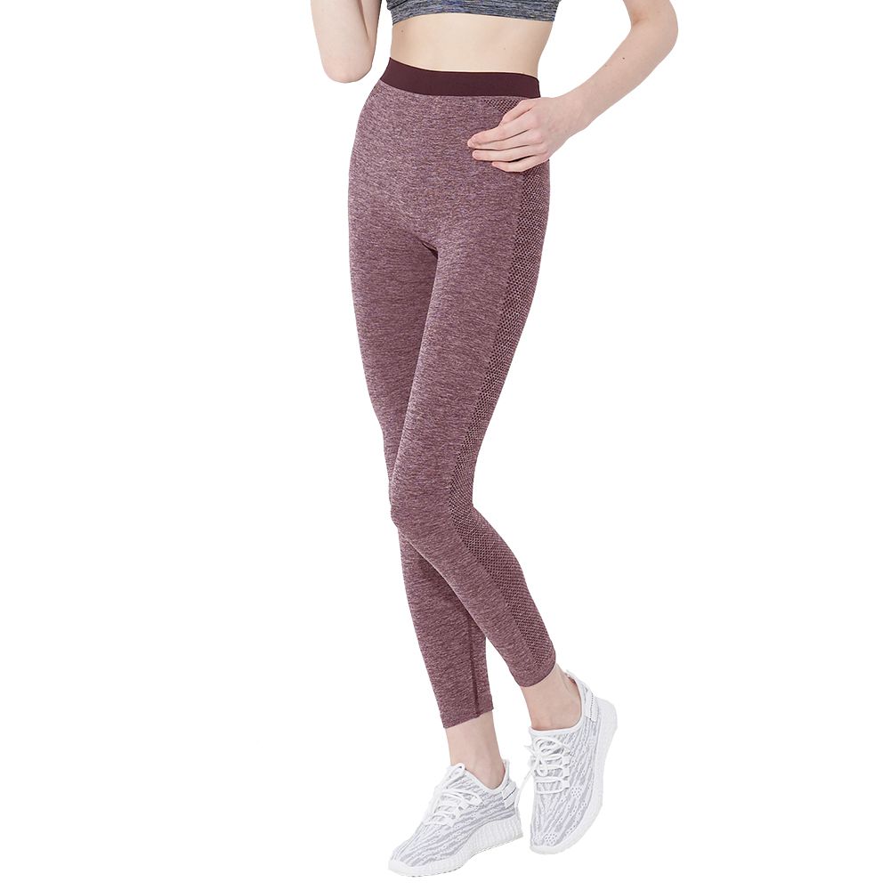 超彈力透氣肌動瑜珈褲-女款-棗紅 (FREE)