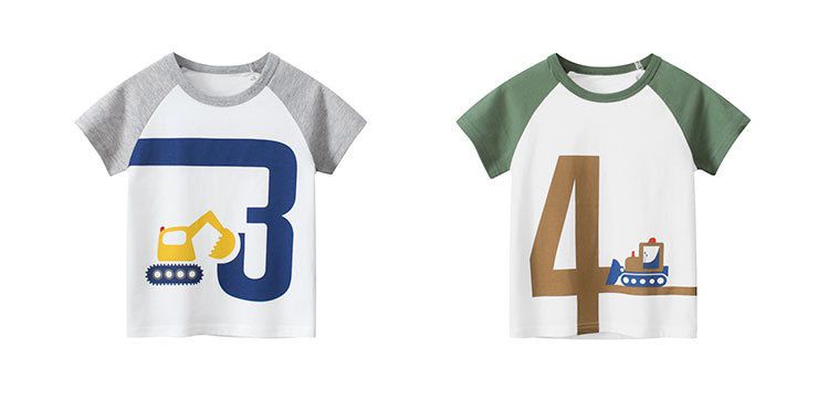 純棉短T-飛船5-白+深藍