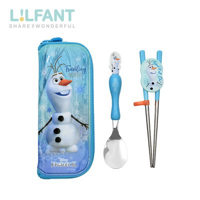 韓國 Lilfant - 附袋不鏽鋼學習匙筷組(左右手)-雪寶