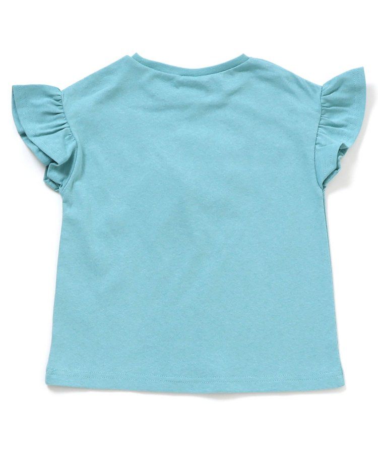 日本 apres les cours - 可愛感荷葉邊短袖上衣-小白花-淡黃