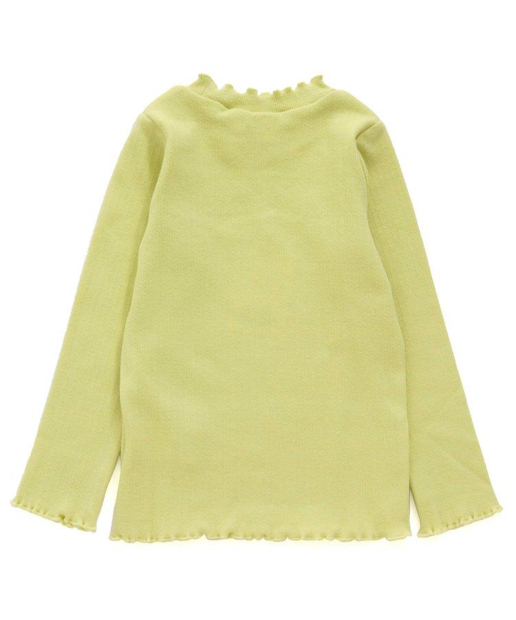 日本 apres les cours - 木耳領舒適彈性長袖上衣/內搭-米杏