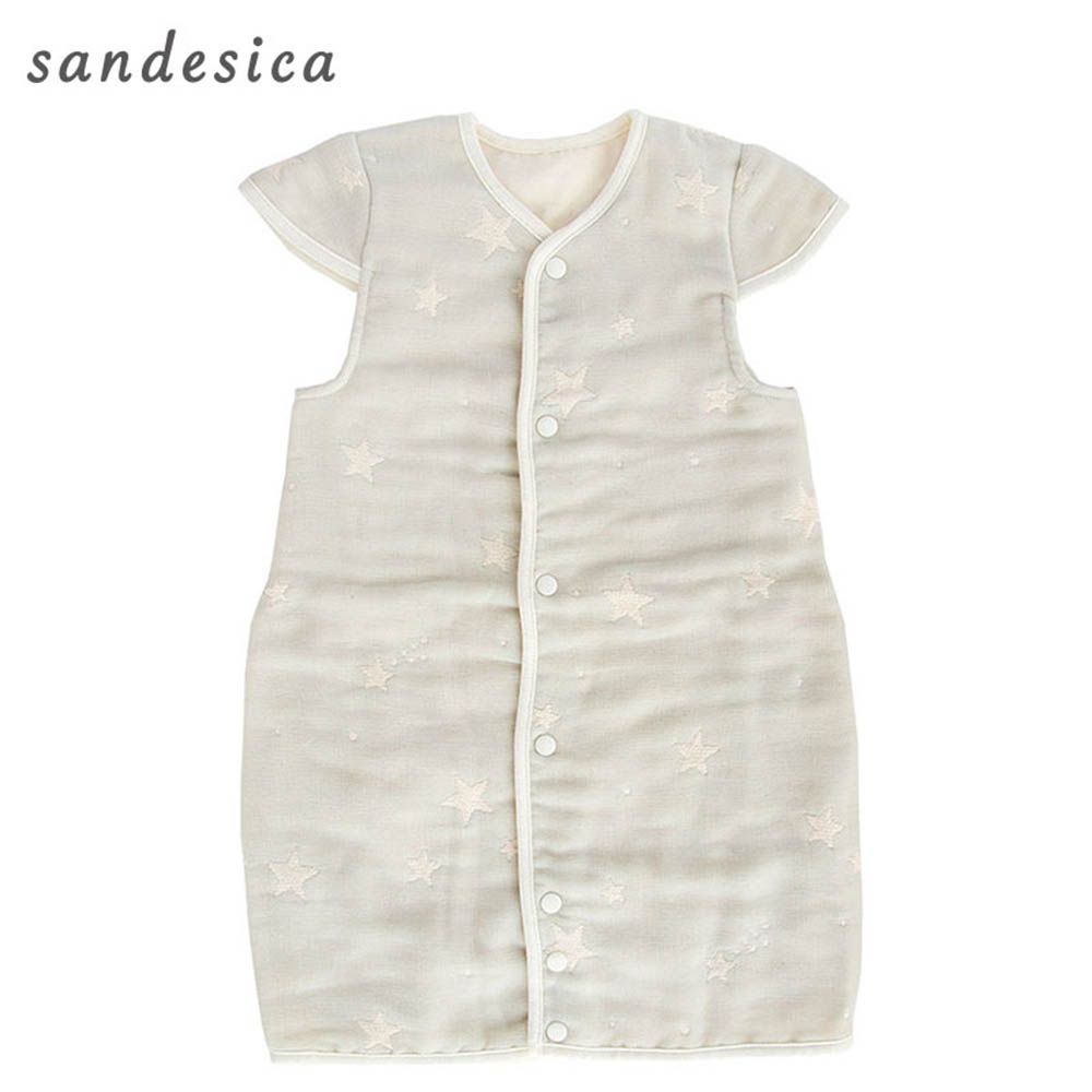 嬰兒6層棉紗防踢被-淺藍色 (70~80cm)